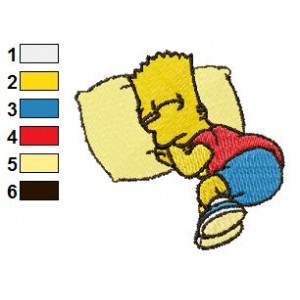 Sleeps Peacefully Bart Simpson Embroidery Design